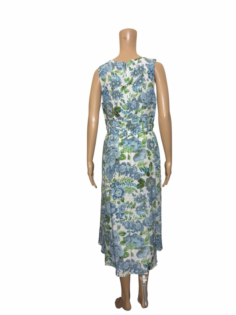 NWT Elie Tahari Blue Floral Sleeveless Midi Dress Garden Party Resort - Picture 5 of 9